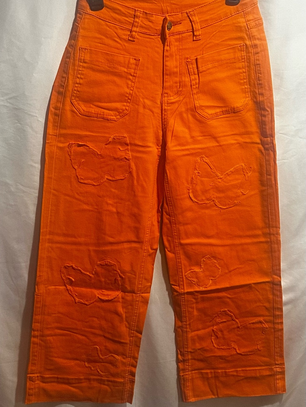 Women’s Orange Distressed pants